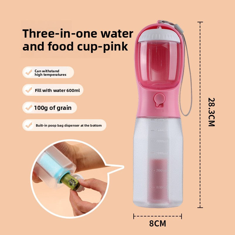 Botella de Agua 3 en 1 para Perros